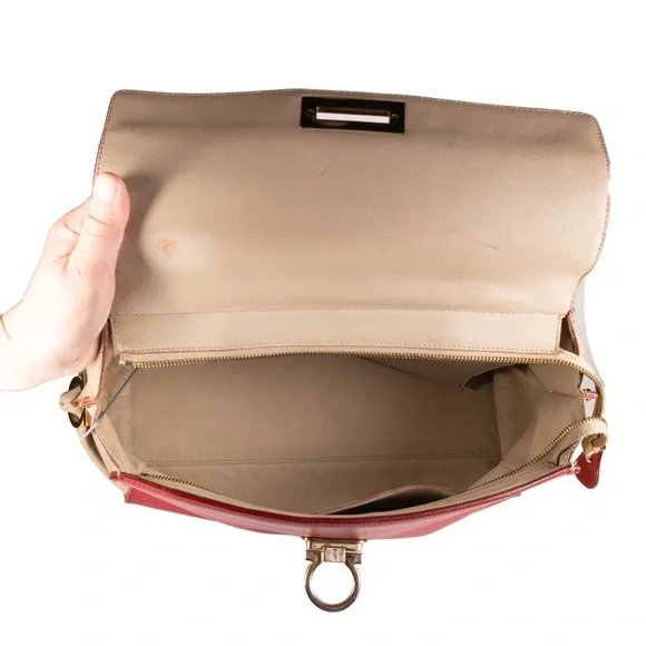 Salvatore Ferragamo Red and Orange Sofia Satchel - Picture 6 of 9